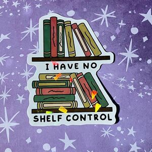 😍 10/$10 I Have No Shelf Control Holographic Waterproof Bookish Sparkle Sticker